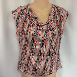 Liz Claiborne Multicolor Block Patterned Tunic Top Shirt XSP